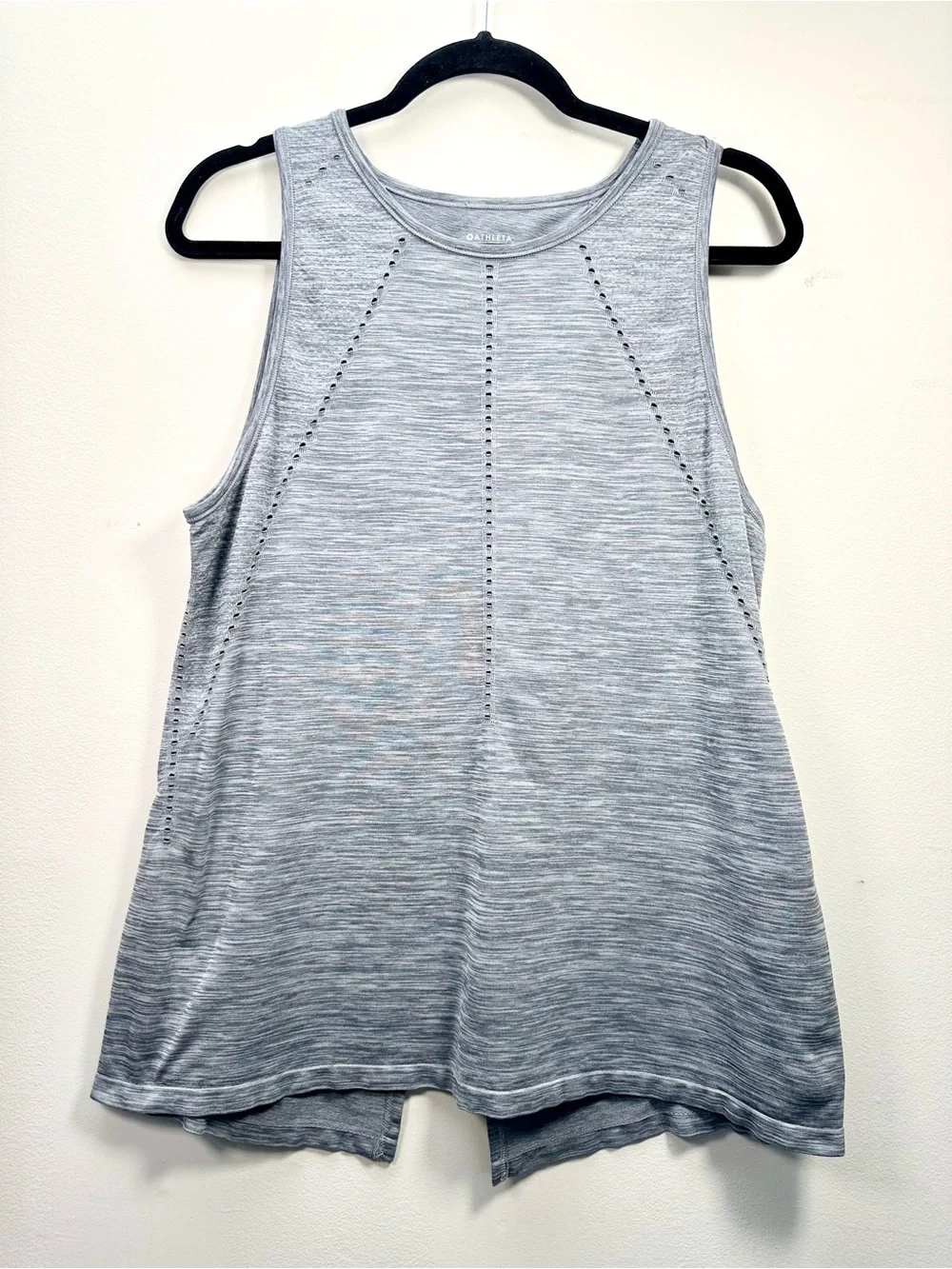 Athleta Foothill Seamless Split Back Tank Top, Heather Gray, Large - Picture 6 of 14